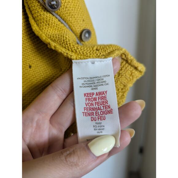 Baby Boden Cashmere Cotton Blend Gold Yellow 3 Button Cardigan Baby Girl Size 3M - Picture 10 of 10